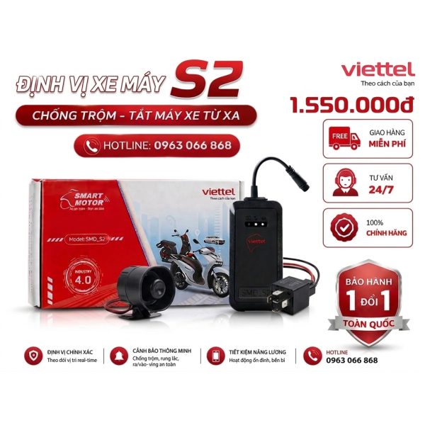 ĐỊNH VỊ CHỐNG TRỘM XE MÁY S2 - TỐT NHẤT VIỆT NAM